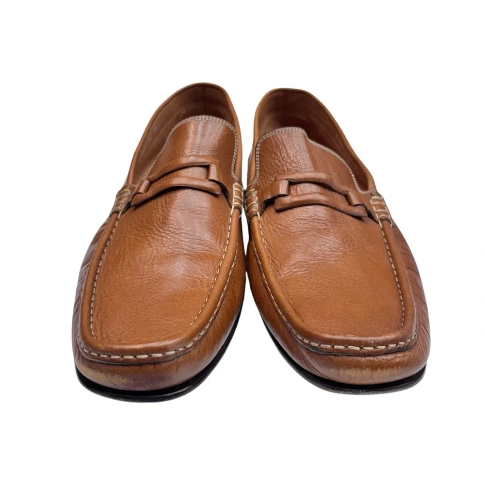 Donald Pliner Dione Men’s Loafers Tan Leather Sz 15